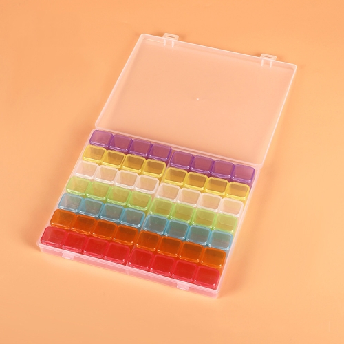 

56 Slots Transparent Plastic Storage Box Jewelry Nail Art Rhinestone Bead Box, Color: Colored