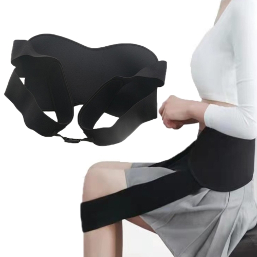 Cinto auxiliar de suporte de cintura sedentário corretor de assento anti-corcunda (preto)