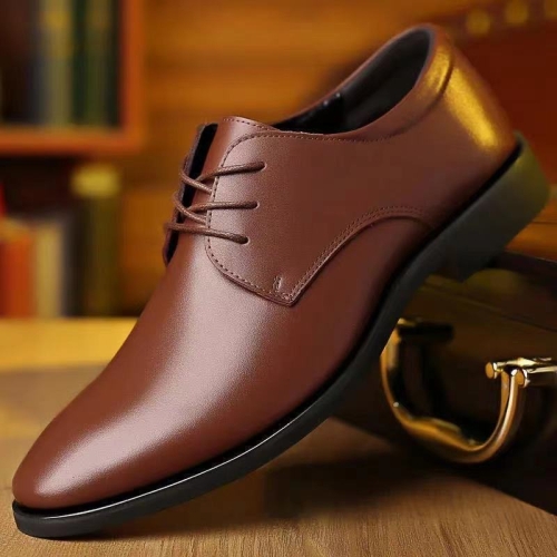 

Suit Groomsmen Men Shoes Business Formal Casual Leather Dhoes, Size: 39(Brown)