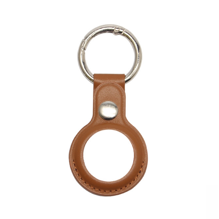 

For Airtag Tracker Locator Faux Leather Case Protective Cover(Brown)