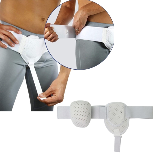 Adult Hernia Belt Groin Protection Belt, Color: White adjustment back stretching massager multi level lumbar spinal support stretcher for lower and upper back muscle pain relief