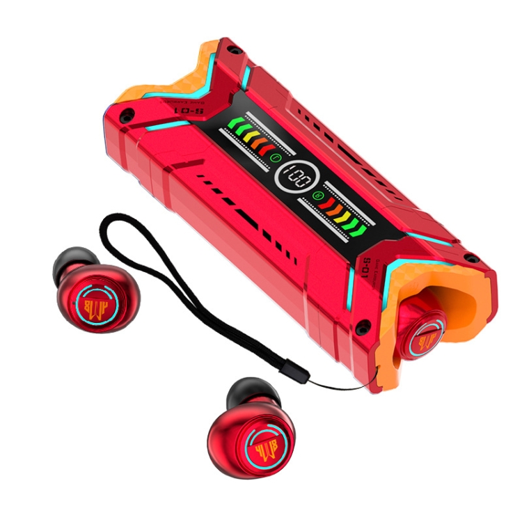 

M48 LED Digital Display Mecha Style Wireless Bluetooth Headphone Gaming Long Range Headset(Red)