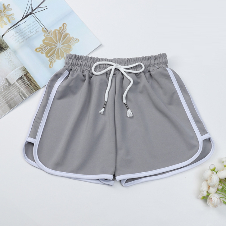 

Women Casual Loose Outerwear High Waist Straight Yoga Shorts, Size: S(Light Grey)