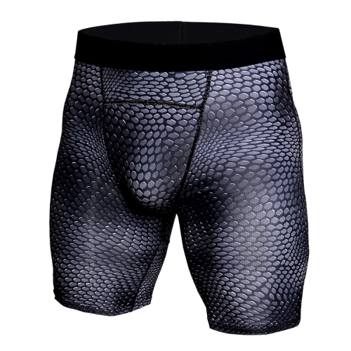 

PRO Sports Tight Shorts Men Training Quick Drying Compression Pants, Size: S(Snake Scales)
