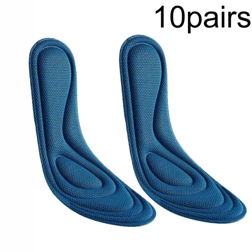 

1pairs 5D Nano Antibacterial Deodorant Breathable Anti-Slip Shock-Absorbing Massage Insole, Size: 35-36(Navy Blue)
