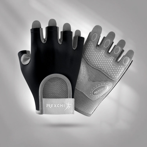 

Yoga Sports Gloves Non-slip Shock-absorbing Half-finger Anti-cocoon Gloves, Size: S(Dark Night Black)