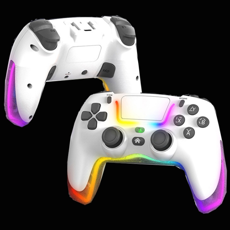 

For PS4 Dazzle Color Light Wireless Bluetooth Grip(White)