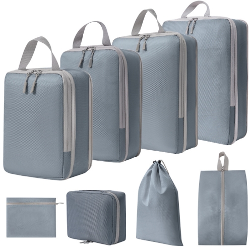

8 In 1 Compression Packing Cubes Expandable Travel Bags Luggage Organizer(Gray)