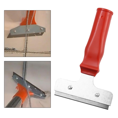

Iron Head Plastic Handle Scraper Cleaner for Glass Window Tile Floor Ice Wall Paint(Red)