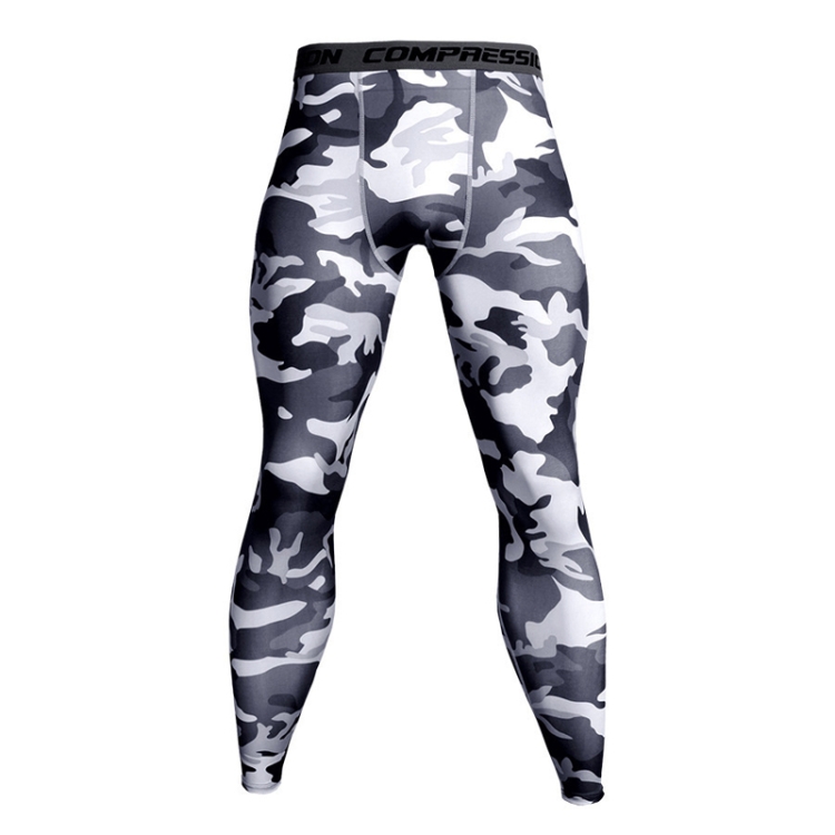 

Mens Casual Pants Sweatpants Elastic Skinny Pants, Size: S(Camouflage Gary Black)
