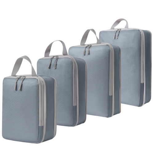 

4 In 1 Compression Packing Cubes Expandable Travel Bags Luggage Organizer(Gray)