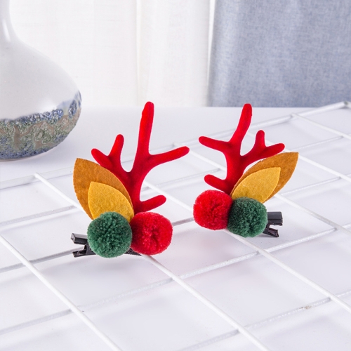

1pair Christmas Hair Accessories Cute Hairpins For Children, Color: Red Green Color Ball