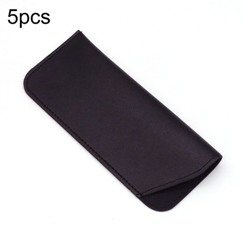 

5pcs Thickened Sunglasses Pouch Portable Dustproof Storage Bag, Size: Small 157 x 65mm(Black)