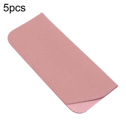 

5pcs Thickened Sunglasses Pouch Portable Dustproof Storage Bag, Size: Large 175 x 75mm(Pink)