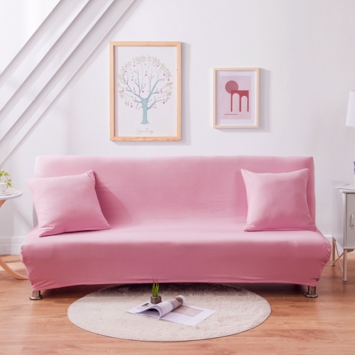Эластичный чехол для дивана-кровати без подлокотников, складной чехол длядивана-кровати «все включено», размер: L для дивана 160–190 см (розовый)