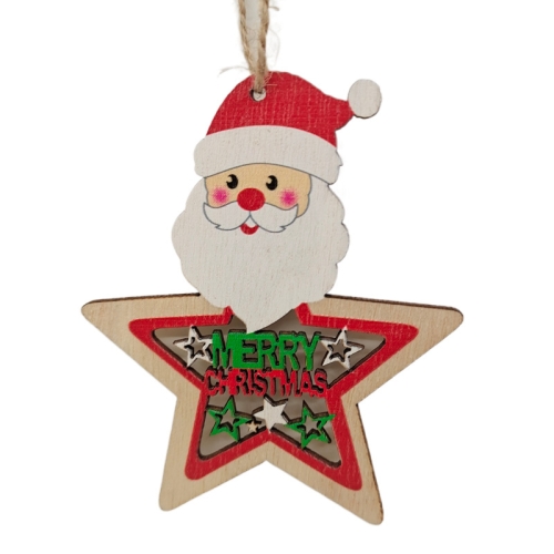 

10pcs/set Colorful Wooden Christmas Tree Snowman Pendant Decoration(Random Style Delivery)