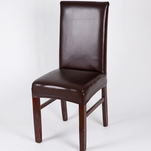 

Household Elastic Siamese Chair Cover Waterproof PU Leather Hotel Seat Stool Sleeves(Coffee)