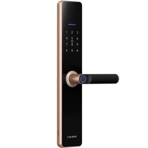 

LOCSTAR Wifi Fingerprint Lock Home Security Door Password Lock Supports APP Remote Unlocking(Rose Gold)