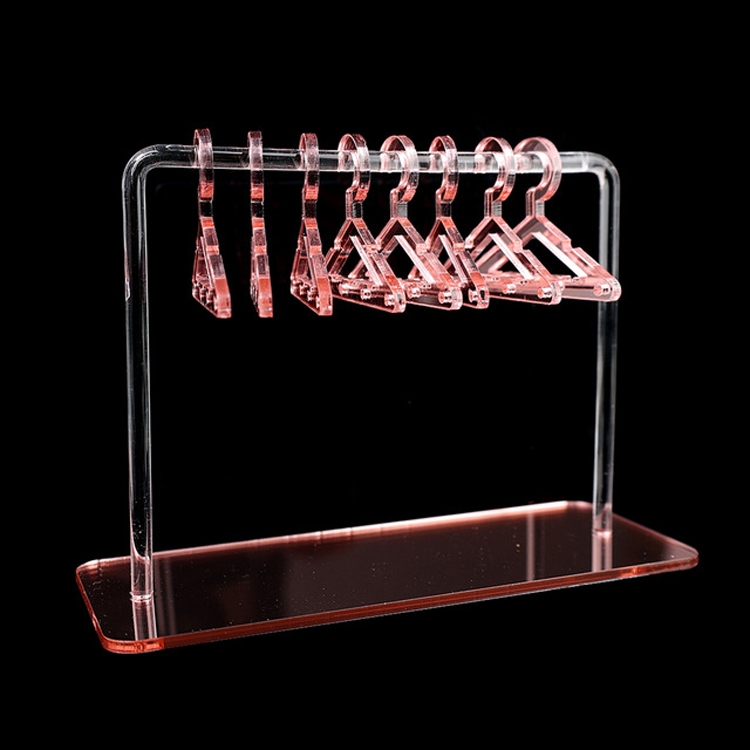 

Acrylic Coat Hanger Style Earring Storage Display Stand Holder(Rose Gold)