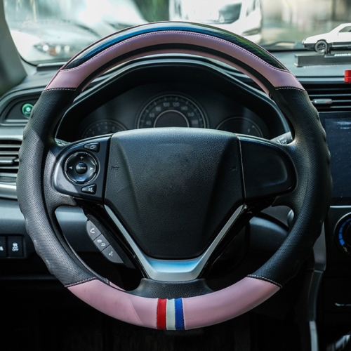 Coprivolante per auto colorato sportivo in pelle microfibra da 38 cm,  colore: rosa (tipo O)