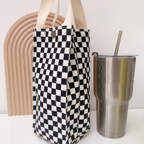 

Canvas Thermos Cup Protective Cover Universal Water Bottle Tote Bag Water Cup Portable Bag, Specification: Chessboard