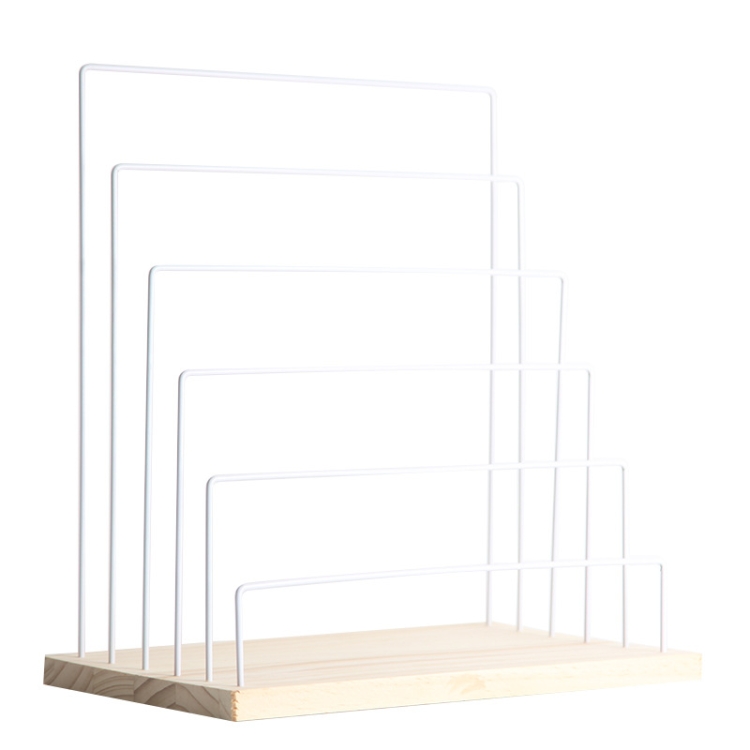 

Wooden Base Iron Multi-Layer Earrings Storage Display Rack Can Hang Jewelry Display Shelf, Style: 6 Layers (White)