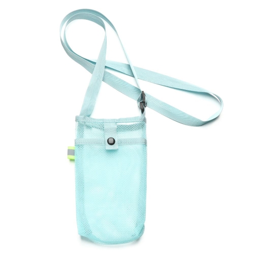 

Mesh Fabric Diagonal Outdoor Water Bottle Bag Universal Children Thermos Cup Cover(Korean Blue)