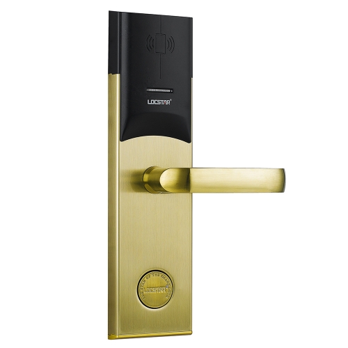 LOCSTAR 8088 RFID Card +Mechanical Key Unlock Hotel Door Lock(Gold)