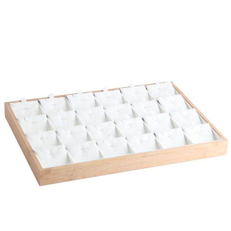 Plateau Présentation Bijoux En Bois Et Velours Baymate | Organisateur Boucles D'Oreilles Et Colliers | Rangement Élégant
