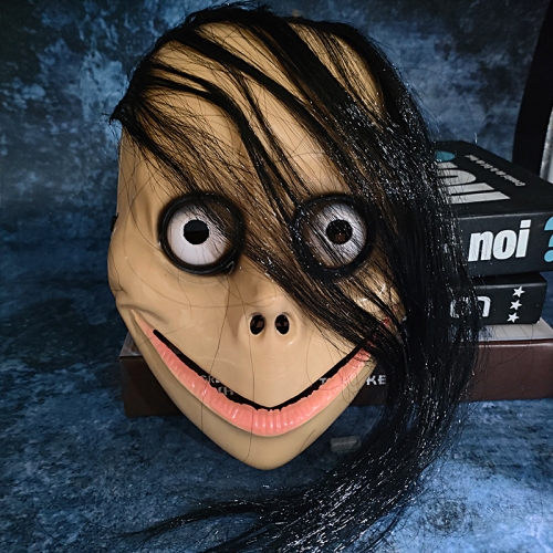 

Scary Mask Latex Mask with Long Hair Halloween Party Costume