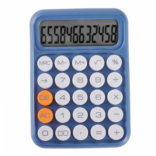 

12-digit Mechanical Keyboard Calculator Office Student Exam Calculator Display(Navy Blue)
