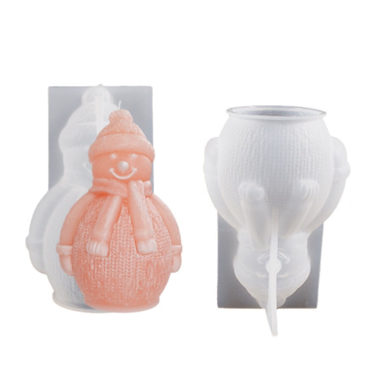 Christmas Crystal Silicone Mold DIY Snowman Elk Candle, Spec: High Christmas Snowman 003