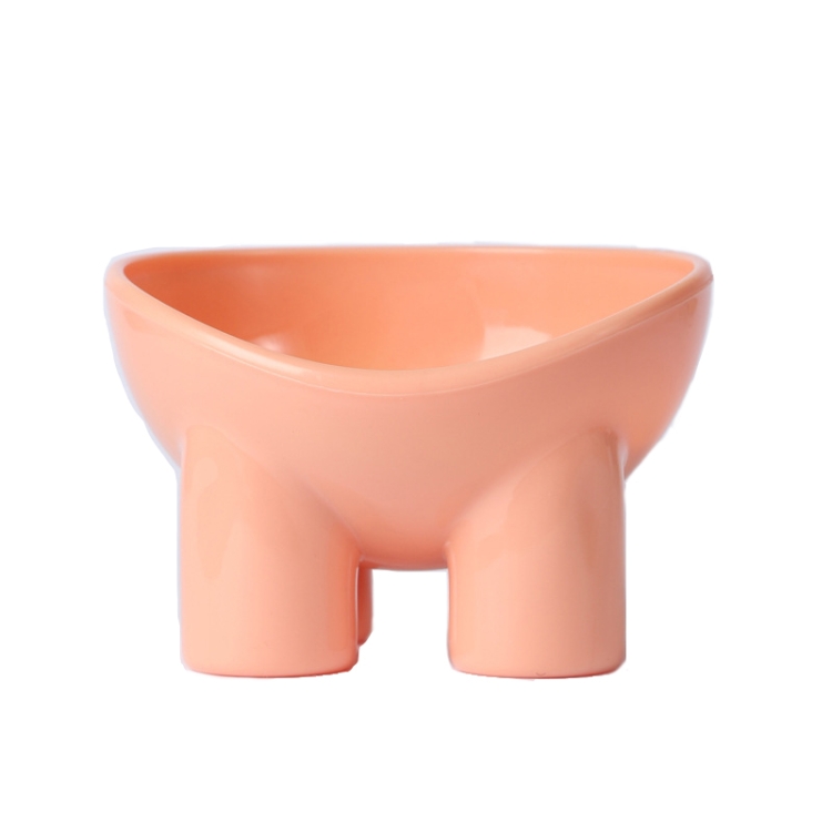 

Macaron Elephant Leg Neck Protection Cat Food Bowl Anti-Knock Pet Bowl(Pink)