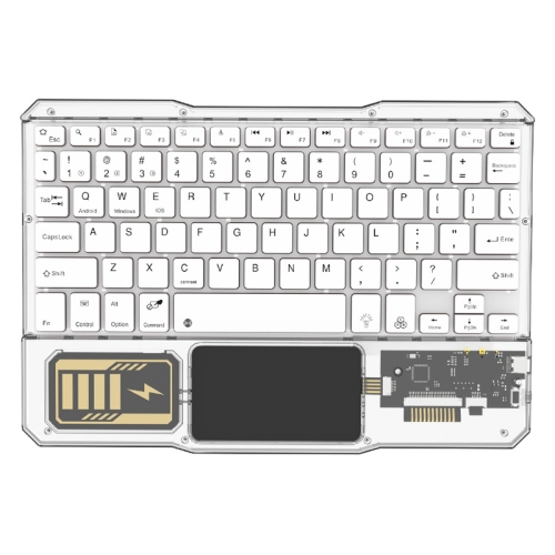 Tastiera Bluetooth wireless retroilluminata KB-333 per telefono cellulare,  tablet, tastiera compatibile con laptop (bianca)