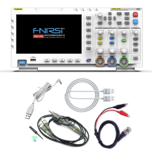 

FNIRSI 2 In 1 Dual-Channel 100M Bandwidth Digital Oscilloscope 1GS Sampling Signal Generator, EU Plug 1014D