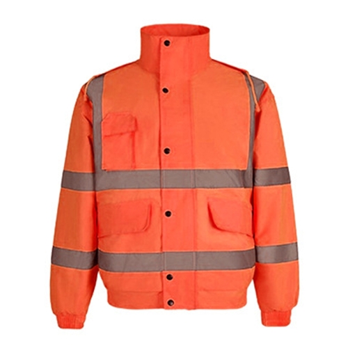 

Winter Warm Waterproof Short Multi-pocket Reflective Cotton Jacket, Size: S(Fluorescent Orange)