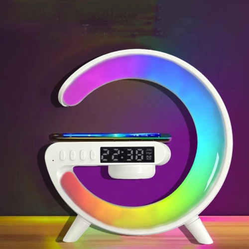 G63 4-In-1 G Shape Bluetooth Speaker With RGB Light Clock Sunrise Wake ...