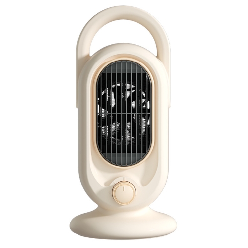 Kleine PTC keramische verwarmingsventilator verticale desktop krachtige slaapkamerverwarming, stijl: EU-stekker (Macaron wit)