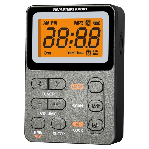 

SH-01M FM/AM/MP3 Plug-In Card Multifunctional Digital Display Two-Channel Radio, Size: Japanese Version(Silver Gray)