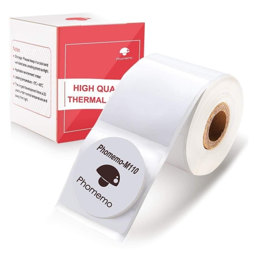 

For Phomemo M110 / M200 200pcs /Roll 30x30mm Round Self-Adhesive Thermal Labels