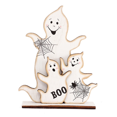 

Halloween Decorations Witch Ghost Painted Wooden Ornament Party Decorative Props, Style: Ghost