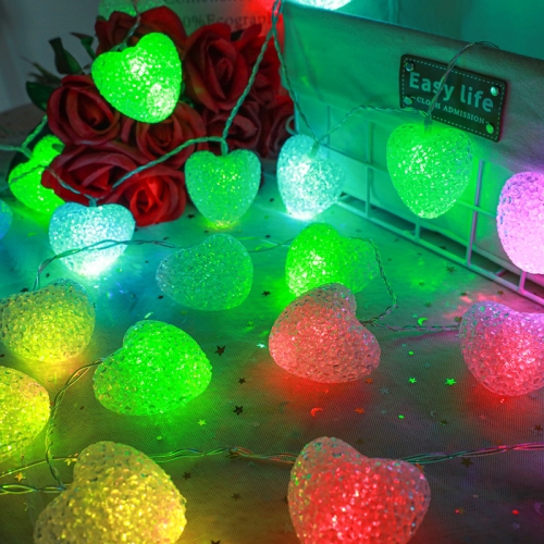 Guirlande lumineuse LED clignotante d'amour de 1.2m, boîte à batterie  étanche, lumières de décoration (10 lumières de couleur)