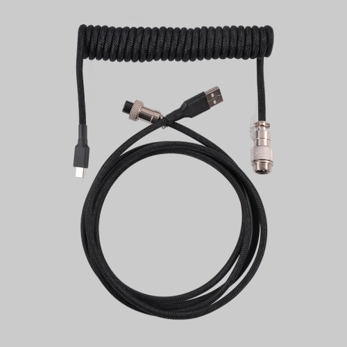 

USB-C/Type-C Mechanical Keyboard Wire Computer Aviation Connector,Cable Length: 3m(Black)