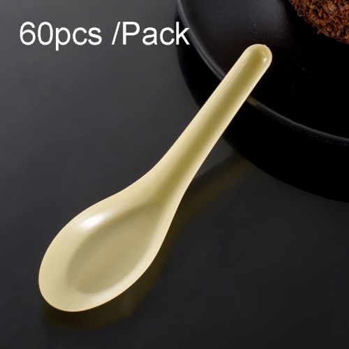 

60pcs /Pack DY-103 Disposable PP Plastic Soup Spoon Packed Takeaway Scoop(Yellow)