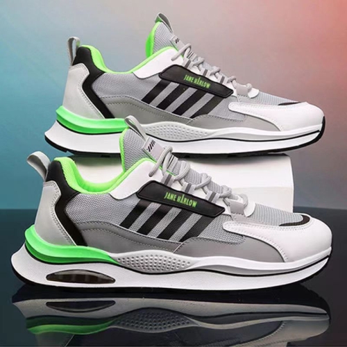 Men Casual Sneakers Lightweight Breathable Fly-Weave Mesh Shoes, Size: 39(Green) qoerlin thin mesh pleated skirts women elastic waist straight candy color elegant skirts female 2023 summer skirts with liner