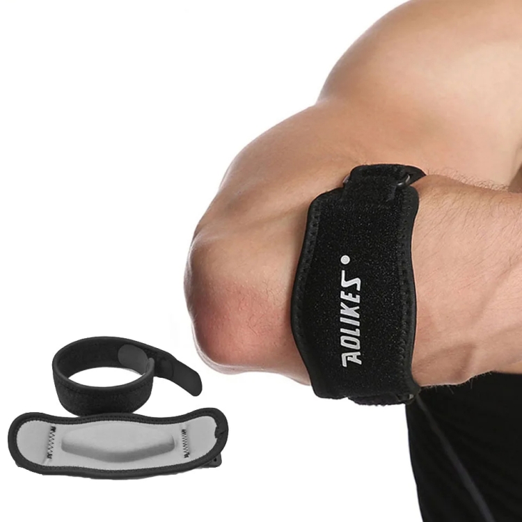 

Aolikes Adjustable Elbow Support Basketball Tennis Elbow Pads(Black + Dark Gray Inner)