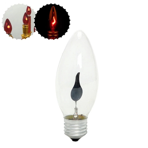 

Retro Flame Light Bulb LED Energy-saving Light Source Candle Decorative Light Bulb, Color temperature: E27 Transparent Flame Pointed