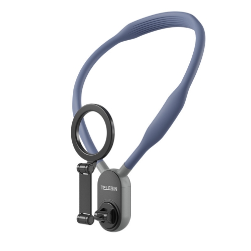 TELESIN Silicone Neck Mount Magnetic Selfie Stick Phone Neck Holder(Blue)