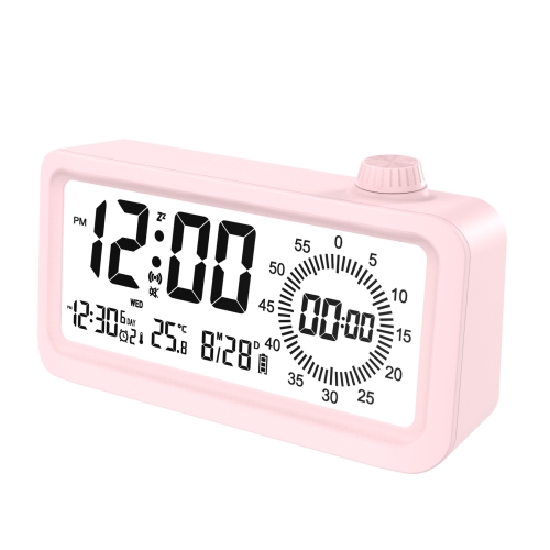Sveglia con timer visivo Promemoria tempo LCD con doppio display (rosa)