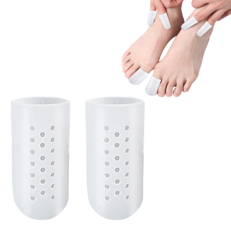 

1pair Breathable Perforated Toe Protectors Anti Wear Sleeves, Size: XS(White)